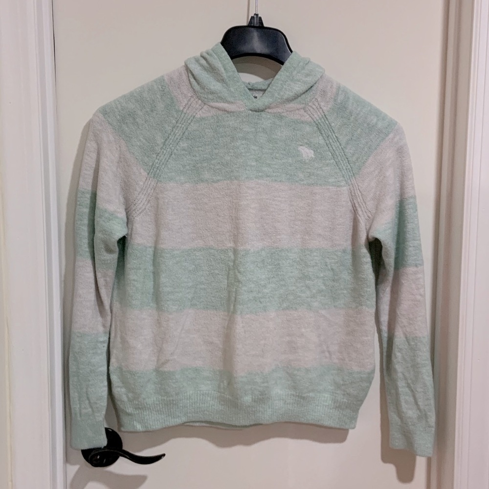 ABERCROMBIE light teal and white hoodie